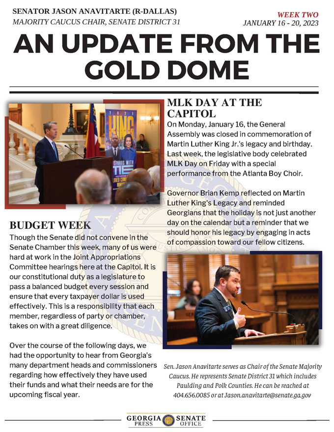 Week 2 Legislative Update